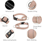 Plutus Pet Reflective Martingale Collar with Buckle - Durable and Adjustable Training Collar for No Pulling, Dog Choker Collar for Small Medium Large Dogs, Beige, M