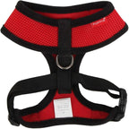 Puppia Soft Dog Harness No Choke Over-The-Head Triple Layered Breathable Mesh Adjustable Chest Belt and Quick-Release Buckle, Red, XX-Large