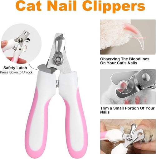 1Pack Kitty Curls Cat Accordion Physical Exercise for Indoor Cats Toy Magic Organ Thickened Kitty Head Organ with 1Pack Cat Nail Clipper
