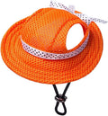 Round Brim Princess Hat Visor Hat Pet Dog Mesh Porous Sun Hat with Ear Holes for Small, Extra Small Dog Teddy, Pug, Chihuahua, Shih Tzu, Yorkshire Terriers, Papillon S
