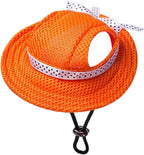 Round Brim Princess Hat Visor Hat Pet Dog Mesh Porous Sun Hat with Ear Holes for Small, Extra Small Dog Teddy, Pug, Chihuahua, Shih Tzu, Yorkshire Terriers, Papillon S