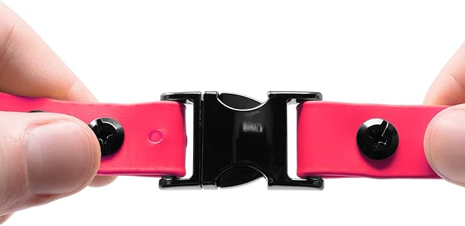 Educator 1-Inch Dog Training Collar Strap – ONLY Fits FE-580, ET-800 & UL-1200 Receivers – NOT Compatible with Mini Educator (ET-300/ET-400) – Quick Snap Biothane Bungee Collar, Pink