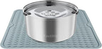 Kactoily 3L Large Capacity Stinless Steel Dog Water Bowl and Waterproof Silicone Dog Food Tray, Slow Down Drinking Pet Water Bowl