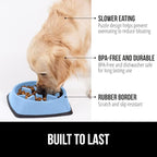 GORILLA GRIP Patented BPA Free Slow Feeder Dog Bowls, 4 Cup Interactive Puzzle Toy for Dogs and Cats Food Training Enrichment, Keeps Pets Busy and Prevents Puppy Overeating, Large Breeds, Light Blue