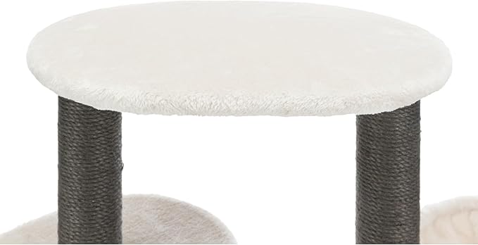 TRIXIE Moriles Cat Tower with Scratching Posts, Condo, Hammock, Padded Platform, Light Gray