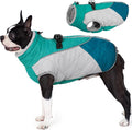 AOFITEE Dog Coat, Dog Winter Coat, Reflective Small Dogs Jacket with Harness Built in and Fleece Lined, Waterproof Pet Winter Jacket Warm Snowsuit for Small Medium Large Dogs, Green S