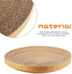 POPETPOP 13.6 Inch Round Cat Scratcher Refill - Large Cardboard Scratch Pad Recycled Corrugated Cardboard Core for Indoor Kitten Cat, Replaceable Scratching Bowl Insert