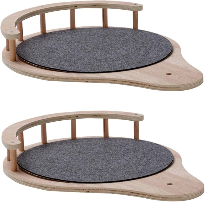 SHENGOCASE 2-Pack Cat Tree Tower Accessories Replacement Parts with Fence, Perch, Step, Platform Add-ons for Floor to Ceiling Cat Tree (13.8" x 17.7")