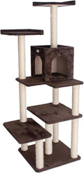 66" Cat Tree GP78680723 Coffee Brown 4 Levels