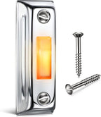 Dreyoo Metal Doorbell Push Button, Heavy Duty Metal Door Bell Wired Button LED Lighted Wall Mounted Doorbell Push Buttons for Home, Universal Garage Door Opener Switch Property in Copyright(Silver)