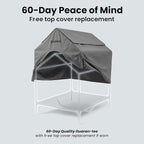 48" XL Outdoor Dog House – Weatherproof Elevated Pet Shelter, Breathable Mesh & Steel Frame, Easy to Assemble & Clean, Large Dog Houses for All Seasons (Grey)