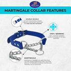 Regal Dog Products Martingale Collar for Dogs - Waterproof Biothane Collar for Small, Medium, Large Dogs - Limited Cinch Heavy Duty Chain for No Pull Dog Walking and Pet Training (Large, Orange)