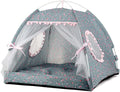 Pawstrip Dog Tent Indoor Cat House Pink Puppy Bed Portable Pet Teepe Princess Dog Camping Tent Outdoor Kitten Houses Cute Bunny Nest Girl Kitty Cave, Small (13.8" x 13.8" x 11.8")