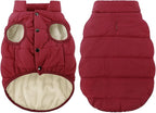 ASENKU Dog Winter Coat - Waterproof Windproof Dog Jacket, Warm Snowproof Doggie Puffer Vest for Cold Weather, Lightweight Snow Coats for Small Medium Large Dogs (2XL, Red)
