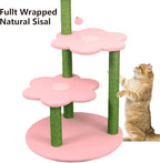 Cat Tree for Large Cats, Modern Senior Friendly 40'' Cat Tower with Wide Shelves, Scratching Posts, Super Sturdy Base, Cozy Perches, and Interactive Toys for Indoor Kittens (Pink)