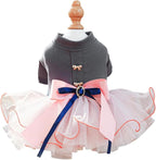 Furbabycare® Elegant Sweet Fashion Puppy Dog Blingbling Princess Skirt Pet Dog Lace Cake Camisole Tutu Dress P-Gray X-Small