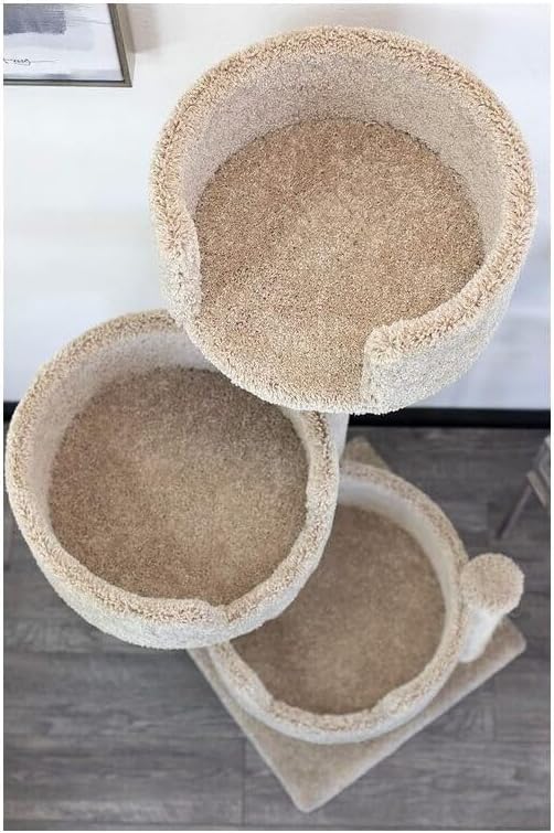 Cat Tree for Large Cats - Solid Wood & Carpet 50" Tall