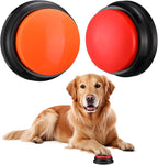 Set of 2 Dog Training Bell Puppy Pet Potty Training Bells Smart Dog Door Bell Voice Recording Button 30 Second Dogs Buttons for Communication Funny Gift for Friend Family Pet Lovers, 2 Colors