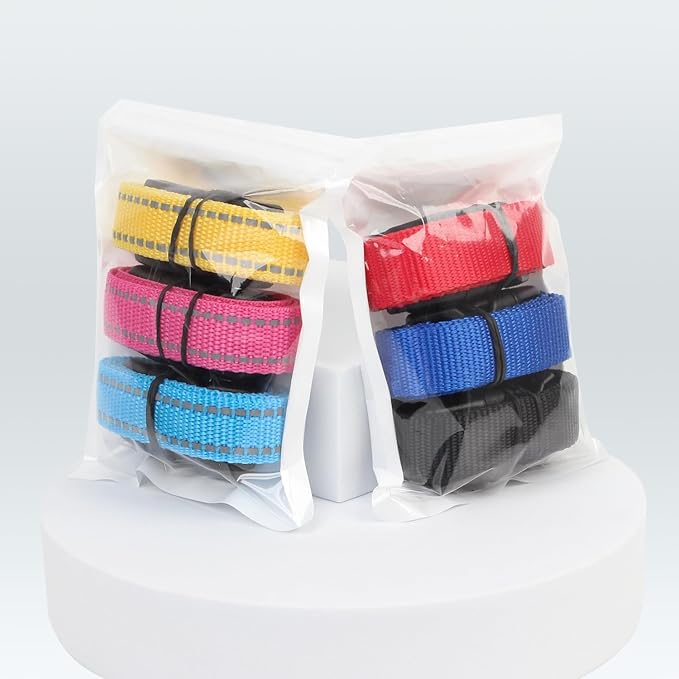PetJoy 3-Pack Replacement Straps for Shock & E Collars - Durable Nylon Adjustable Dog Collars, 8-27 Inches, Quick Release Buckle & D-Ring