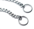 Flat Chain Choker Collar for Dogs, Metal Slip P-Link Training Heavy Duty Dog Choke Collar Puppy Collars for Small Medium Large Big XL Breed Dogs, Silver XL