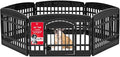 IRIS USA Dog Playpen with Door, 24” 6 Panel Pet Exercise Pen – Indoor Outdoor Puppy Play Pen, Portable Plastic Pet Fence for Small Medium Dogs, Foldable 61” x 61” x 24”, Black
