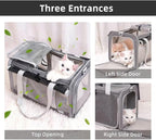 Cat Carrier Soft Sided Dog Carrier Airline Approved Pet Carrier for Dog/Cat Bag (17.32×9.84×10.63 in) with 1 Poop Bags,5 Pee Pads,Ideal for Medium-Large Cats Small Dogs