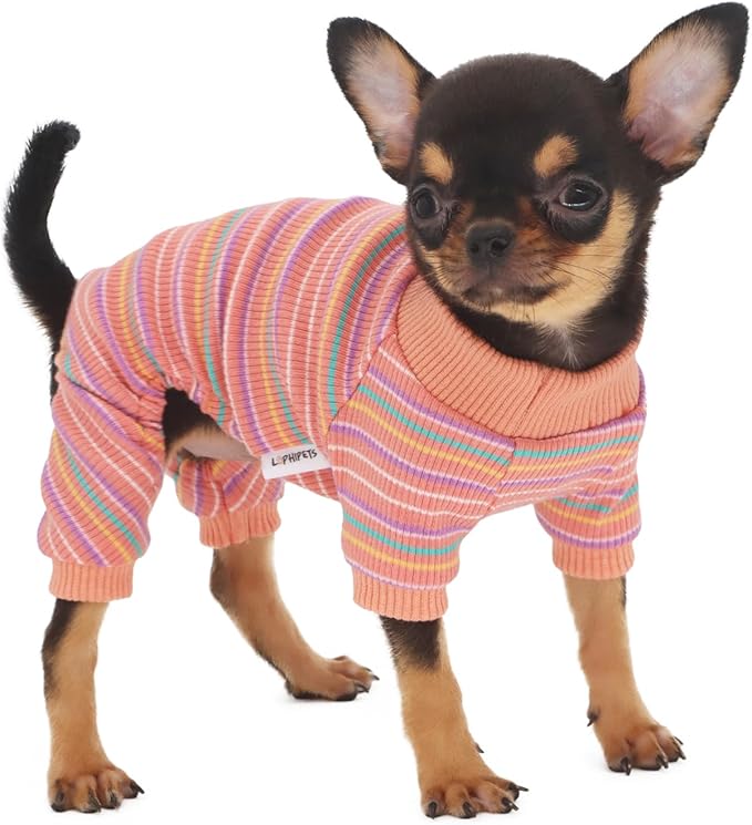 LOPHIPETS Dog Pajama Onesie for Small Teacup Chihuahua Yorkie Puppy Cat Clothes Apparel-Pink/XS