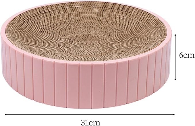 Round Cat Scratcher Durable 31Cmx31Cmx6cm Sofa Protector Detachable Nest Bed Cat Scratching Board Bed Scratch Board for Rest Kitty Kitten, Pink