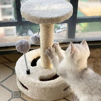 Cat Tree Cute, Cat Tower for Indoor Cats with Fluffy Balls, 14 Inches Cute Pink Cat Tree, Modern Small Cat Tree, Simple Cat Tree for Indoor Cats
