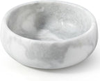 Marble Dog Bowl, 5lbs Non-Slip Cat and Dog Food Bowl Dish, Non-Tipping Weighted Puppy Pet Dish, Grey Stone Durable Food and Water Bowls, Easy to Clean, Holds 4 Cups
