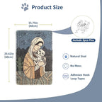 NATUAY Cat Scratcher Sisal Mat Furniture Protector for Wall Couch Carpet Door Mounted, Self-Adhesives Artistic Cats Scratcing Pad with Twist Pins (Mom and Cat, 23.6"x15.8")