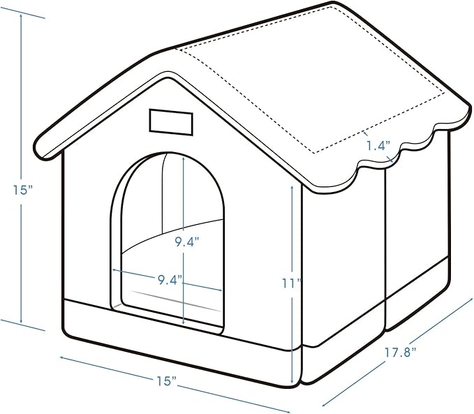Jiupety Dog House Indoor, M Size Indoor Dog House for Medium and Small Dog, Warm Cave Sleeping Nest Bed for Cats and Dogs, Gray