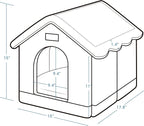 Jiupety Dog House Indoor, M Size Indoor Dog House for Medium and Small Dog, Warm Cave Sleeping Nest Bed for Cats and Dogs, Brown