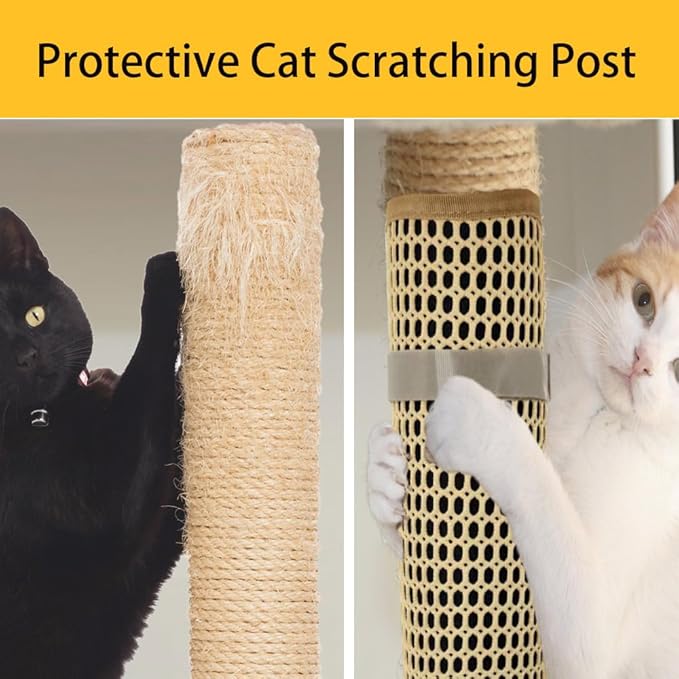 Cat Nail File Scratcher- Cat Scratch Pad with 80-Grit Aluminum Oxide, Wrap-Around Design for Cat Trees and Posts, Scratch Mat is Ideal for Trimming Cat Nails (14.81"x11.12")