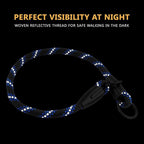 BronzeDog Rope Pro Training Dog Collar Braided No Pull Quick Release Round Lead Collars for Dogs Small Medium Large Puppy (Blue, S - 17.7" Long)