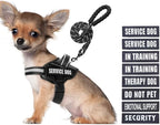 Service Dog Vest Harness and Leash Set, Animire in Training Dog Harness with 10 Dog Patches, Reflective Dog Leash with Soft Padded Handle for Small, Medium, Large, and Extra-Large Dogs (Black,S)