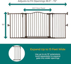MyPet Extra-Wide Windsor Arch Pet Gate: 38.3"-72" Wide Dog Gate. Hardware Mount, Dog Gates for The House, Cat Gate for Doorway. 30" Tall, Matte Bronze
