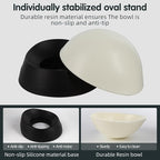 Bulldog Bowl Anti-Slip Dog Cat Dish Detachable Rubber Dog Bowl Pet Sterile Tilted Pet Feeder Slope Base (Black, 3.5 Cup (Medium/Large Dog))