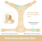 No Pull Dog Harness, Puppy Vest with Front Clip for Small Medium Large Sized Dog(Light Yellow,M)