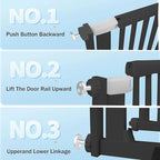 51.18 Inch Extra Tall Pet Gate, 29.5-43" Adjustable Wide Auto Close Dog Gates, Pressure Mounted Walk Through Tall Cat Gate for Doorways,Hallway,Stairs（Black）