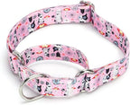 Serijoars Adjustable Martingale Dog Collar Heavy Duty Nylon Dog Collar for Medium Large Dogs Walking Training Boy and Girl Dogs (NO12, M)