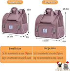 Pet Backpack Carrier for Small Dogs Medium Cats, Puppies,Breathable and Collapsible Design, Portable Travel Bag for Bearded Dragon,Rabbit Cage (Purple, Small)