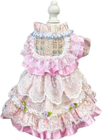 Furbabycare® Elegant Sweet Fashion Puppy Dog Blingbling Princess Skirt Pet Dog Lace Cake Camisole Tutu Dress A-Pink Large
