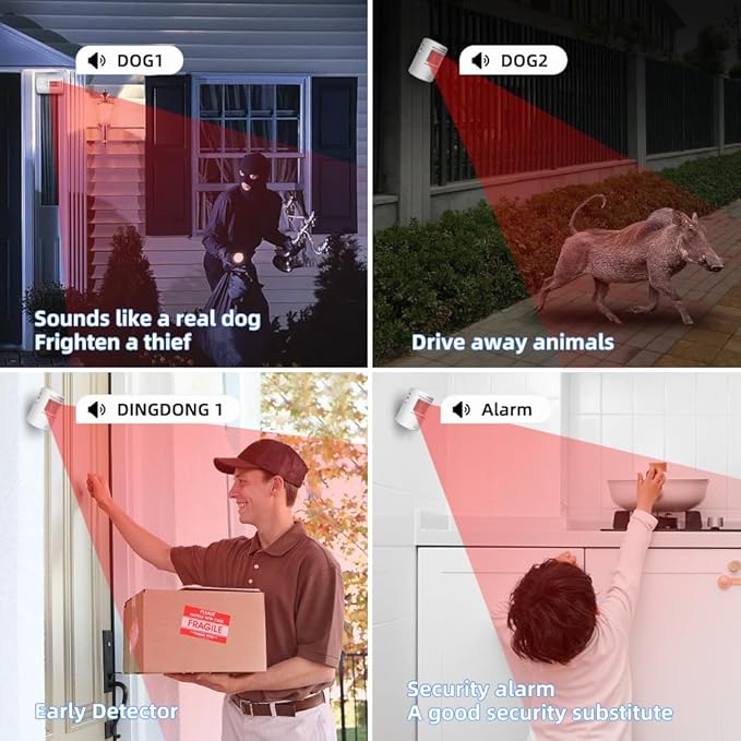 S SELDORAUK PIR Motion Sensor Door Bell Shop Visitor Alert Chime Dingdong Welcome Alarm Burglar Motion Detector