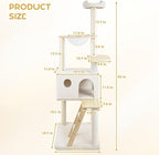Cat Tree Tower for Indoor Cats Large Adult-Extra-Large Cat Condo & Transparent Spacecraft Pod | 8 Fully-Wrapped Sisal Cat Scratching Posts,1" Thick Base,Sturdy Cat Tower for Cats Up to 20 lbs