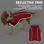 Fragralley Dog Coat Large, Waterproof Dog Jacket with Warm Fleece Lining, Adjustable Reflective Dogs Winter Coat, Turtleneck Pet Coats for Cold Weather (Red,L)