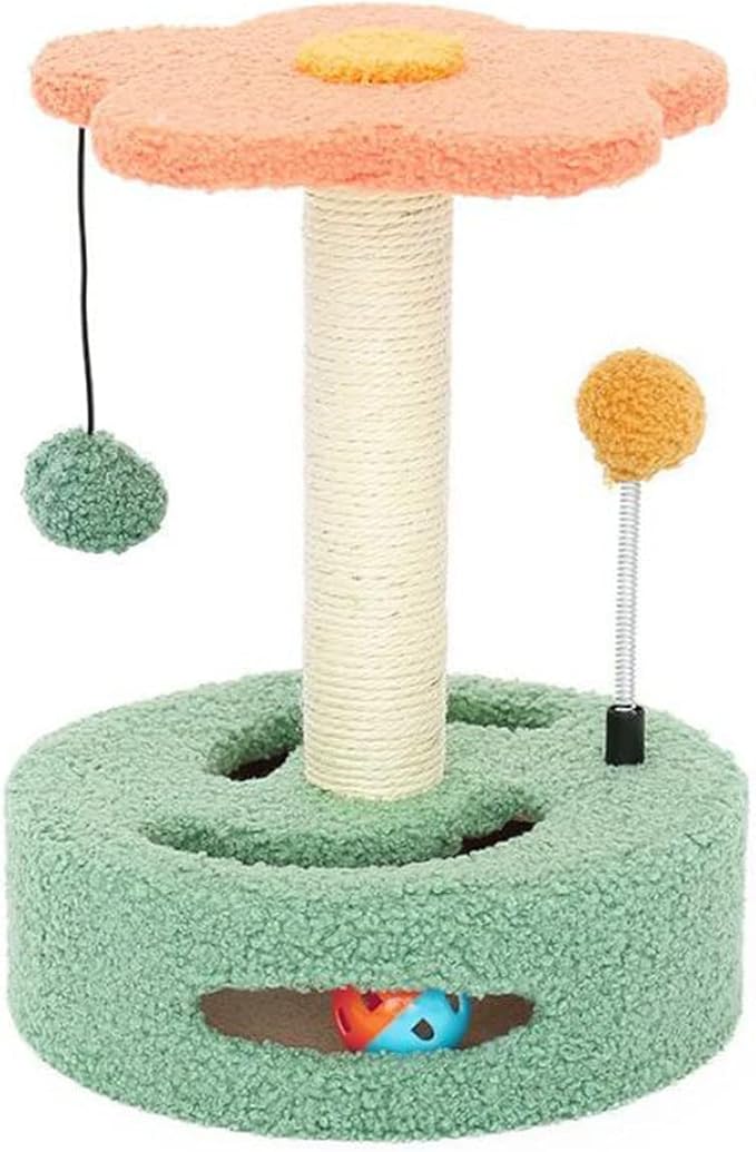 Cat Tree Cute, Cat Tower for Indoor Cats with Fluffy Balls, 14 Inches Cute Pink Cat Tree, Modern Small Cat Tree, Simple Cat Tree for Indoor Cats
