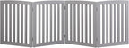 JungleA Freestanding Foldable Pet Gate for Dogs, 24 inch 4 Panels Step Over Fence,Pet Door, Dog Gate for Room, Doorway, Stairs (Grey)