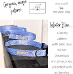 Lucky Love Dog Wide Dog Collar - Adjustable, Durable, Soft Webbing, & Comfortable 1.5 inch Wide Collar for Dogs Male and Female with Strong Buckle - Winter Blue, Large