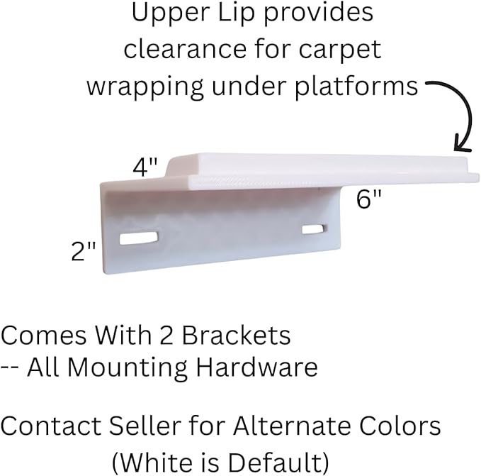 Cat Tree Wall Bracket Kit Compatible with Feandrea 75.2-inch Cat Tree, 6 x 4 x 2 inches, White, Heavy-Duty Stabilizing Mount, 2-Pack. Accessory Product by Independent Producer.